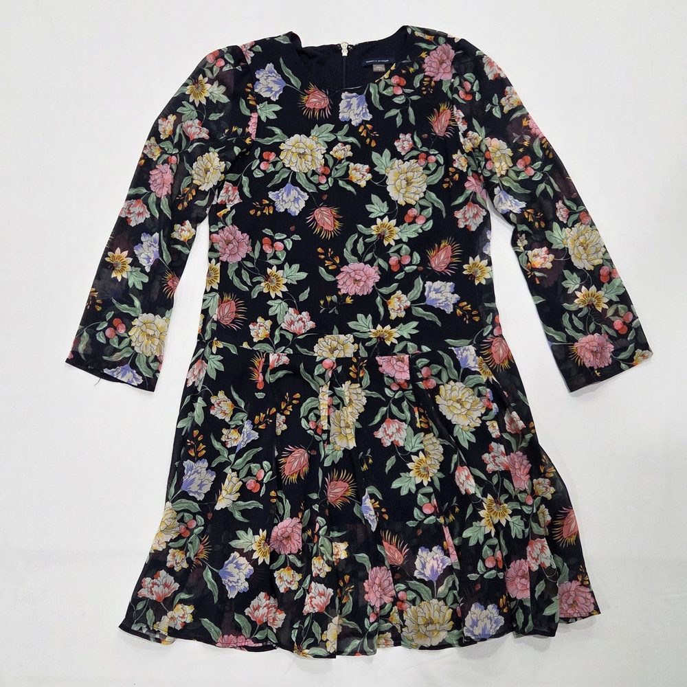 Tommy Hilfiger Floral Chiffon Dress Size 4 - Picture 2 of 11